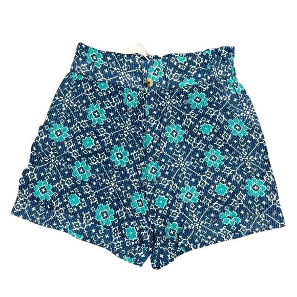 NWT Garance Paris Blue Cotton 2pc Set Women's L Top & Shorts Boho Summer Outfit - Picture 6 of 9